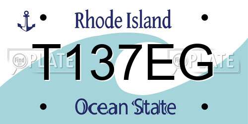 T137EG Rhode Island License Plate