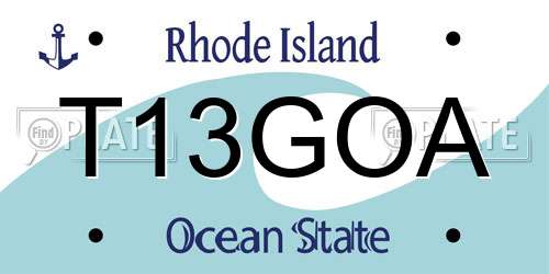 T13GOA Rhode Island License Plate