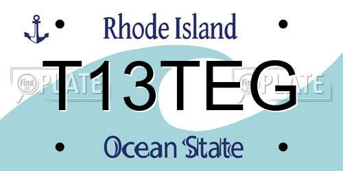T13TEG Rhode Island License Plate