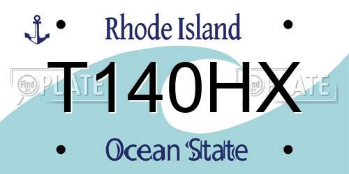 T140HX Rhode Island License Plate