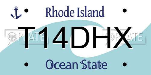 T14DHX Rhode Island License Plate