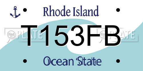T153FB Rhode Island License Plate
