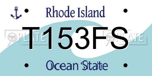 T153FS Rhode Island License Plate