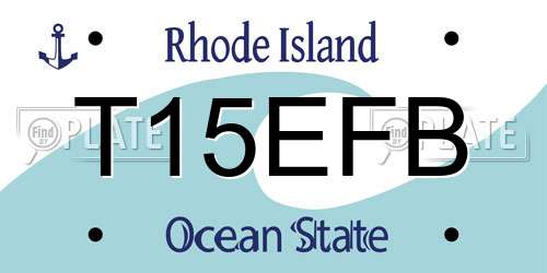 T15EFB Rhode Island License Plate