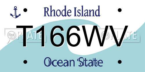 T166WV Rhode Island License Plate