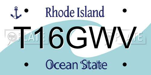 T16GWV Rhode Island License Plate