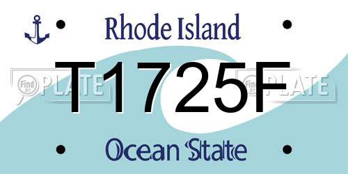T1725F Rhode Island License Plate