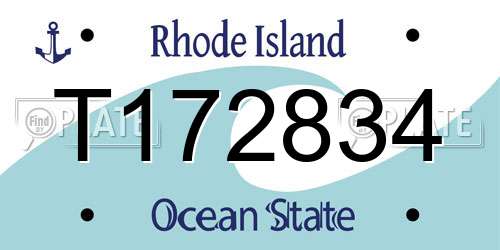 T172834 Rhode Island License Plate