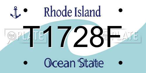 T1728F Rhode Island License Plate