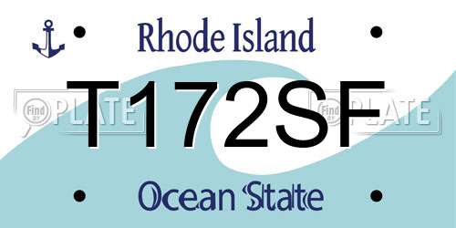 T172SF Rhode Island License Plate