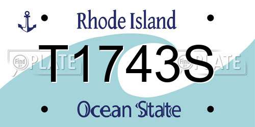 T1743S Rhode Island License Plate
