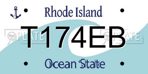 T174EB Rhode Island License Plate
