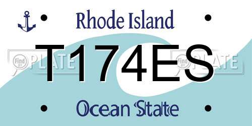 T174ES Rhode Island License Plate