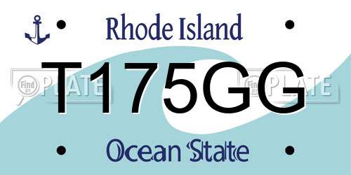 T175GG Rhode Island License Plate