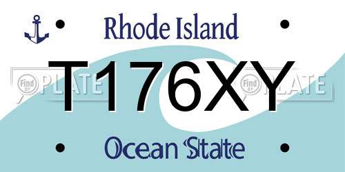 T176XY Rhode Island License Plate