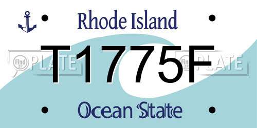 T1775F Rhode Island License Plate