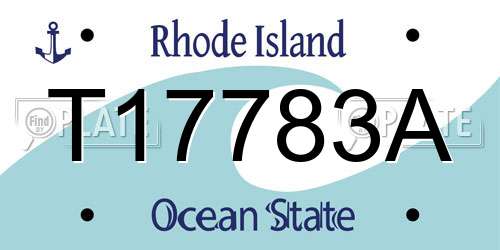 T17783A Rhode Island License Plate