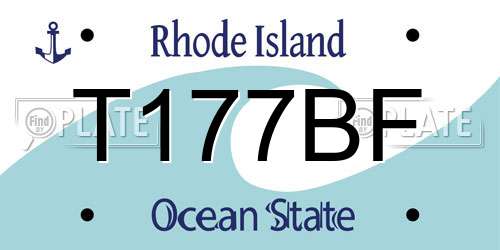 T177BF Rhode Island License Plate