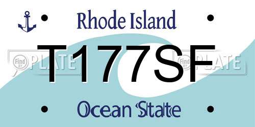 T177SF Rhode Island License Plate