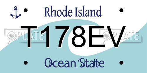 T178EV Rhode Island License Plate