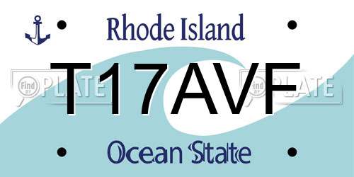 T17AVF Rhode Island License Plate