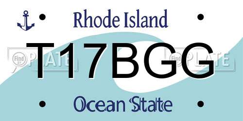 T17BGG Rhode Island License Plate
