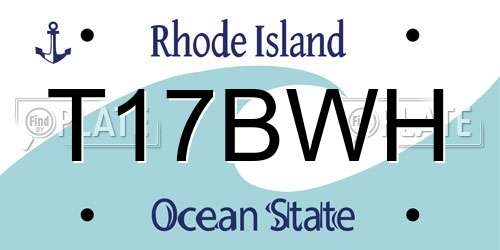 T17BWH Rhode Island License Plate