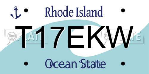 T17EKW Rhode Island License Plate
