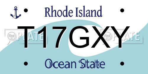 T17GXY Rhode Island License Plate