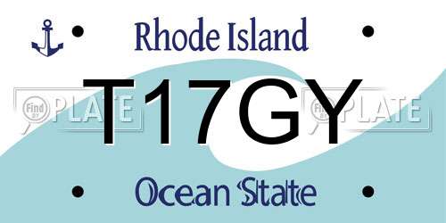 T17GY Rhode Island License Plate