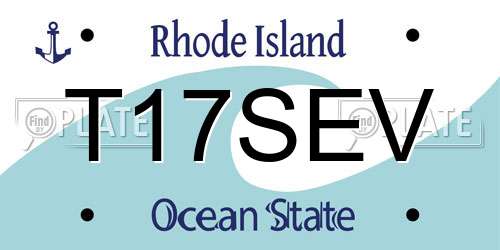 T17SEV Rhode Island License Plate
