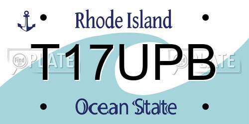 T17UPB Rhode Island License Plate
