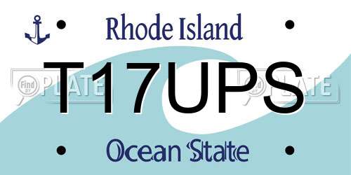 T17UPS Rhode Island License Plate