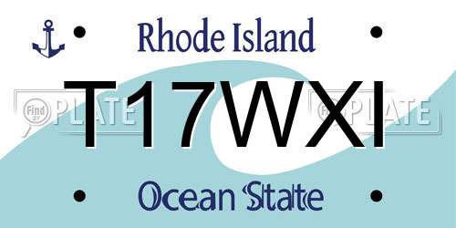 T17WXI Rhode Island License Plate