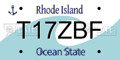 T17ZBF Rhode Island License Plate