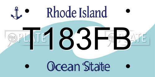 T183FB Rhode Island License Plate