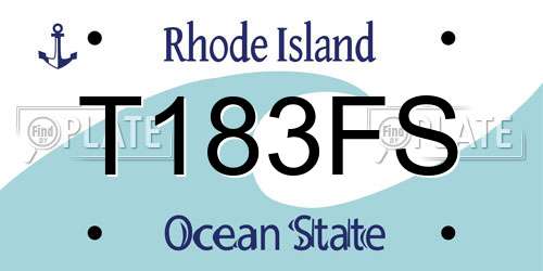 T183FS Rhode Island License Plate