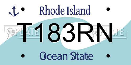 T183RN Rhode Island License Plate