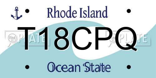 T18CPQ Rhode Island License Plate