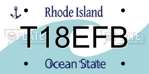 T18EFB Rhode Island License Plate
