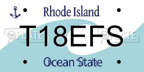 T18EFS Rhode Island License Plate
