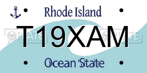 T19XAM Rhode Island License Plate