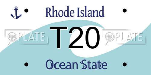 T20 Rhode Island License Plate