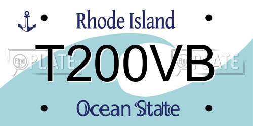 T200VB Rhode Island License Plate
