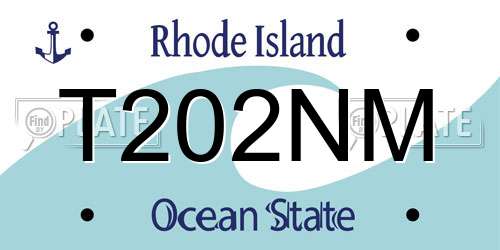 T202NM Rhode Island License Plate