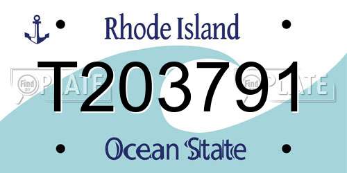 T203791 Rhode Island License Plate