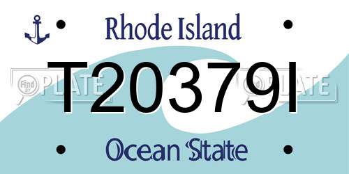 T20379I Rhode Island License Plate