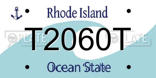 T2060T Rhode Island License Plate