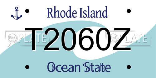 T2060Z Rhode Island License Plate