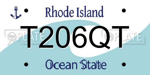 T206QT Rhode Island License Plate